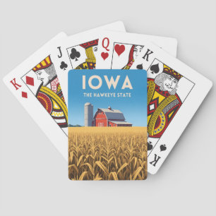 Reise nach Iowa im Retro-Stil - Landschaft einer F Spielkarten
