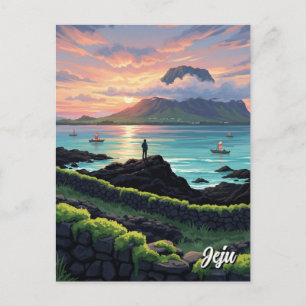 Reise nach Jeju Island Südkorea Postkarte