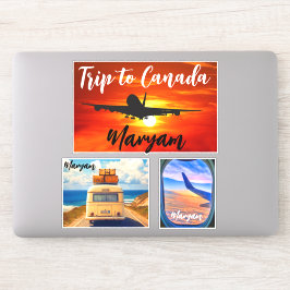 Reise nach Kanada (Briefmarke für Reisen) Flugzeug Aufkleber