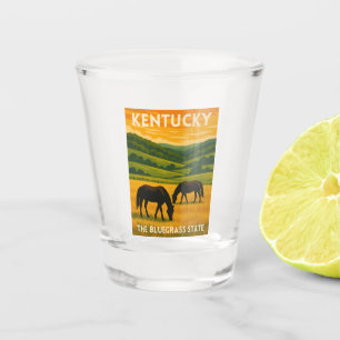 Reise nach Kentucky im Vintage-Stil Retro-Grafik Schnapsglas