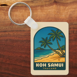 Reise nach Koh Samui Thailand Retro Strand im Vint Schlüsselanhänger