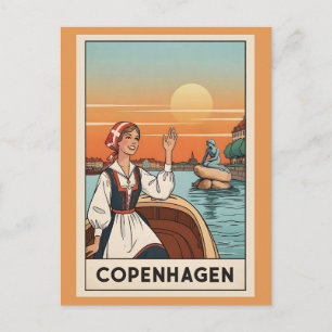 Reise nach Kopenhagen Dänemark Europa Vintage Postkarte