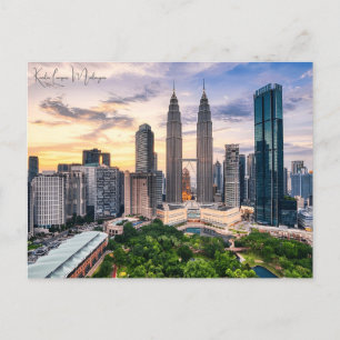 Reise nach Kuala Lumpur Malaysia Wolkenkratzer im Postkarte