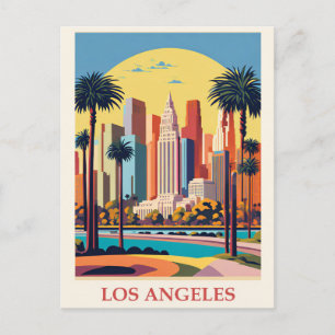 Reise nach Los Angeles Kalifornien Stadt-Silhouett Postkarte