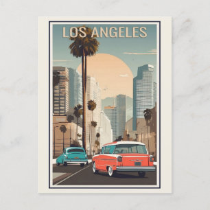 Reise nach Los Angeles Kalifornien Stadt-Silhouett Postkarte