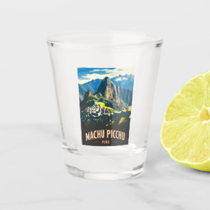 Reise nach Machu Picchu Peru Retro-Landschaft im V Schnapsglas