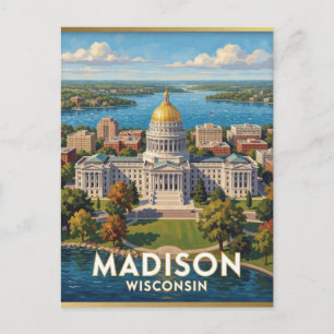 Reise nach Madison Wisconsin Goldene Kuppel Postkarte
