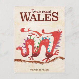 Reise nach Magical Wales Vintage Poster Postkarte