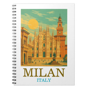 Reise nach Mailand Italien Vintage   Retro Duomo Notizblock