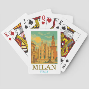 Reise nach Mailand Italien Vintage Retro Duomo Spielkarten