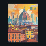 Reise nach Mailand Postkarte<br><div class="desc">Diese Reise-Postkarte zeigt eine ruhige und warme Abbildung der Skyline von Mailand. Es ist eine großartige und romantische Postkarte für Reisende,  die Mailand besuchen wollen,  oder für diejenigen,  die Mailand bereisten und eine Postkarte an ihre Familie oder Freunde schicken.</div>