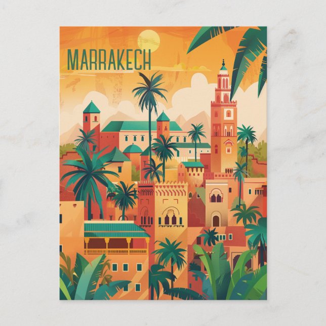 Reise nach Marrakesch Postkarte (Vorderseite)