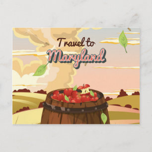 Reise nach Maryland Reiseplakat Postkarte