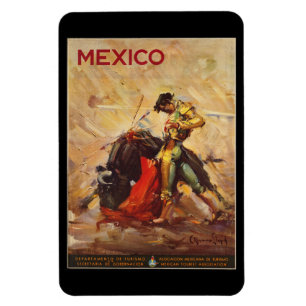 Reise nach Mexiko Vintage Stierkampf Matador Magnet