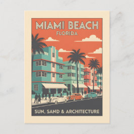 Reise nach Miami Beach Florida Art Deco im Vintage Postkarte