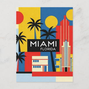 Reise nach Miami Florida Postkarte