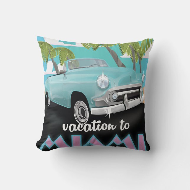 Reise nach Miami Reiseplakat Kissen (Vorderseite)