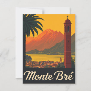 Reise nach Monte Bré Vintage Postkarte