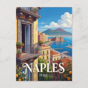 Reise nach Neapel, Italien, Bucht und Vesuv Postkarte