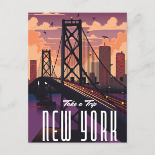 Reise nach New York Ankündigungspostkarte