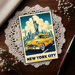 Reise nach New York City 1955 im Vintage-Stil Postkarte