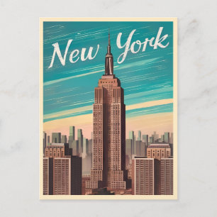 Reise nach New York Empire State Building im Vinta Postkarte