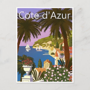 Reise nach Nizza Frankreich Côte d'Azur Retro Postkarte
