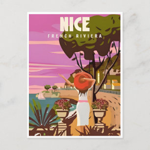 Reise nach Nizza Frankreich Côte d'Azur Retro Postkarte