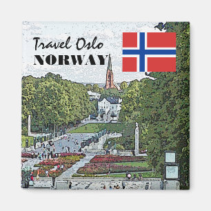 Reise nach Norwegen Skandinavien Oslo Vigeland Vin Magnet