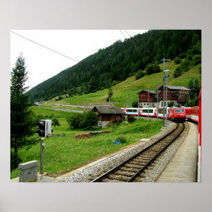 Reise nach Oberwald in der Schweiz Poster