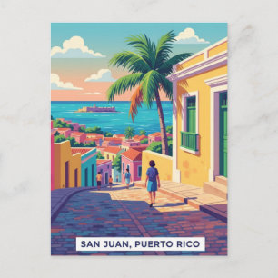 Reise nach Old San Juan Puerto Rico Postkarte