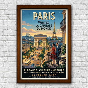 Reise nach Paris, Frankreich in den 1960er Jahren Poster