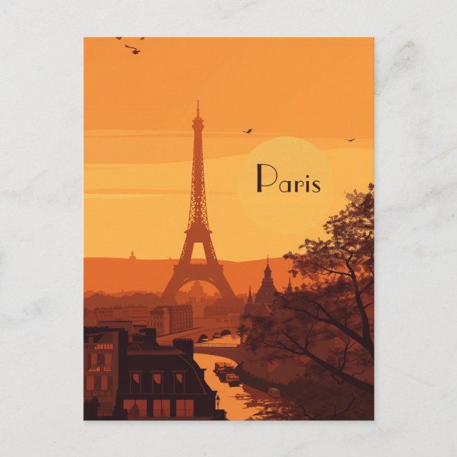 Reise nach Paris Postkarte (Vorderseite)