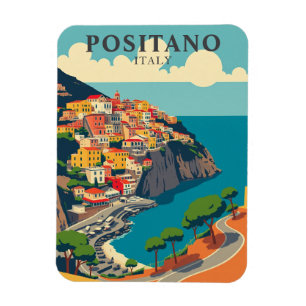 Reise nach Positano Italien Küste Vintage Magnet