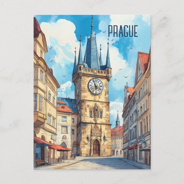 Reise nach Prag Tschechien Postkarte (Vorderseite)