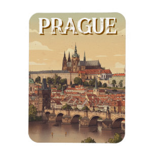 Reise nach Prager Burg und Karlsbrücke Magnet
