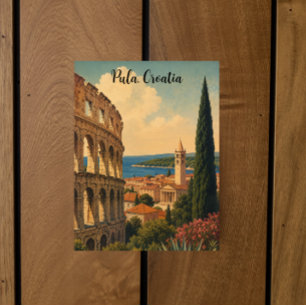 Reise nach Pula Kroatien Istrien Europa Vintage Postkarte