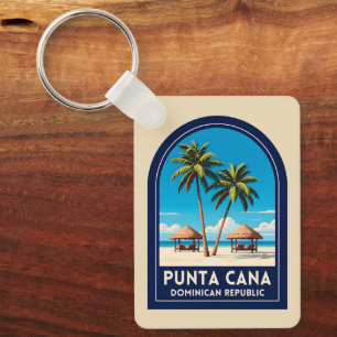 Reise nach Punta Cana Dominikanische Republik Retr Schlüsselanhänger