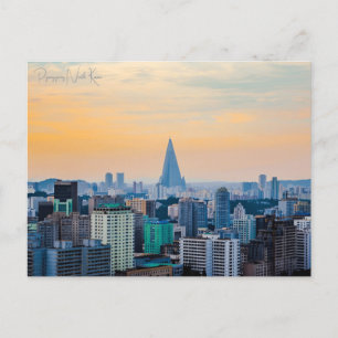 Reise nach Pyongyang Nordkorea im Stil der Vergang Postkarte