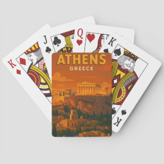 Reise nach Retro Athen Griechenland Spielkarten
