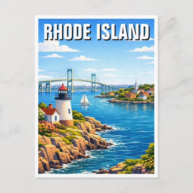 Reise nach Rhode Island Postkarte (Vorderseite)