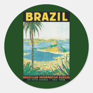 Reise nach Rio de Janeiro Brasilien Küstenstrand i Runder Aufkleber