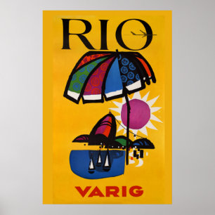 Reise nach Rio de Janeiro im Vintage-Stil Poster