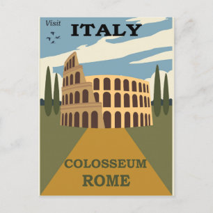 Reise nach Rom Italien Kolosseum Vintage Postkarte