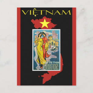 Reise nach Saigon Vietnam Vintage Postkarte
