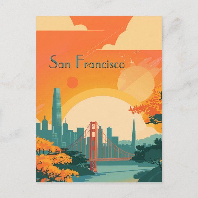 Reise nach San Francisco Postkarte (Vorderseite)