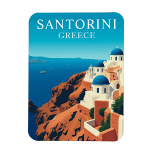 Reise nach Santorin Griechenland Weiße Häuser Magnet