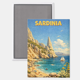 Reise nach Sardinien Vintage Cala Goloritzé Magnet