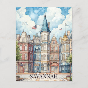 Reise nach Savannah Georgia Postkarte