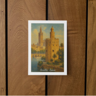 Reise nach Sevilla Spanien Giralda & Torre Oro im  Postkarte